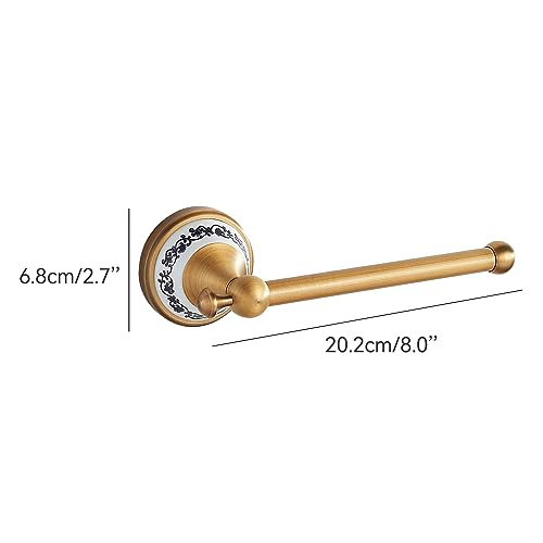 Toilet Paper Holder, Bathroom Toilet Paper Roll Holder Antique Bronze Brass Wall Mounted Bathroom Hardware Accessories,Porcelain Design - color: Toilet Paper Holder