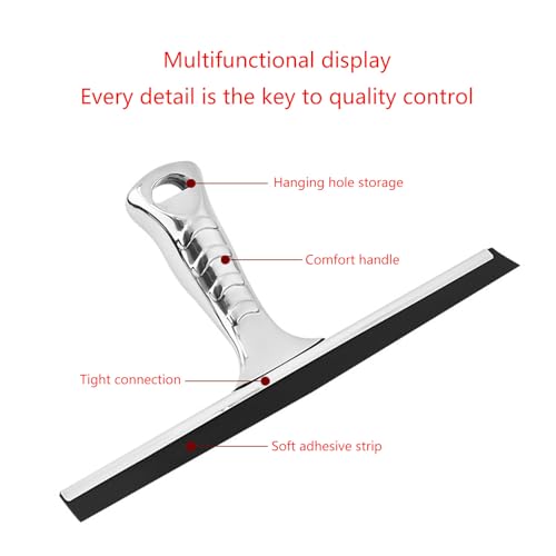 Shower Squeegee Stainless Steel Glass Window Squeegees for Bathroom Door Car Glass with Hook Wiper Cleaner Household Shower Squeegee - color: B