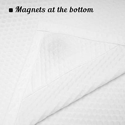 Embossed Microfiber Long Shower Curtain Liner 71 x 75, White | Machine Washable, Bottom Magnets, Water Repellent, 71x75 Inches Soft Fabric Shower Curtain for Bathroom - color: White, size: 71"W x 75"L (Pack of 1)
