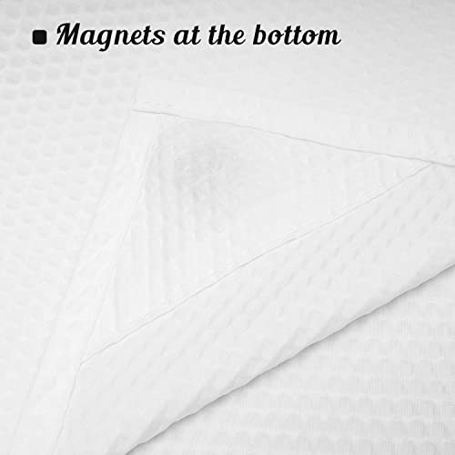 Embossed Microfiber Shower Curtain Liner 71 x 96, White | Extra Long, Machine Washable, Bottom Magnets, Water Repellent, 71x96 inches Soft Fabric Shower Curtain for Bathroom - color: White, size: 71"W x 96"L (Pack of 1)