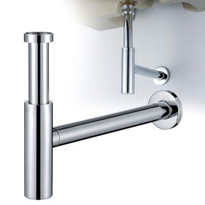 Bathroom Basin Sink Bottle Trap Waste Pipe 1-1/4 inch Slip Inlet Drain Tube Kit,Extra Long Slip Joint Extension Tube Tailpiece for Sink Drain,Smooth Polished Chrome,SW-83088C. - color: T01-Chrome
