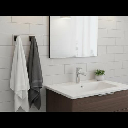 Matte Black Square Wall Hanger, Towel Hanger, Wall Mounted, Bathrobe Hook Kitchen Hooks 2 Bathroom Hooks - color: Matte Black 2