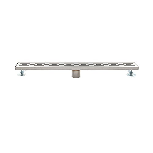 Signature Hardware 415626 Effendi 18" Linear Shower Drain with Flange - Brushed Stainless Steel