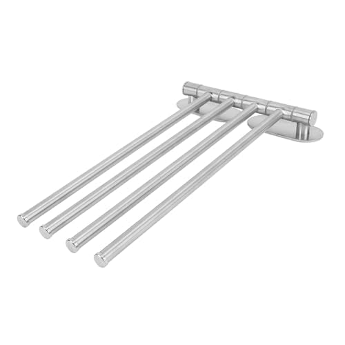 Stainless Steel Towel Rack, 4 Arm, Wall Mounted, Space Saving, Swing Out, Swivel, Bathroom Towel Holder, 304 Stainless Steel, for Bathroom Organization (4 Arm) - size: 4 Arm