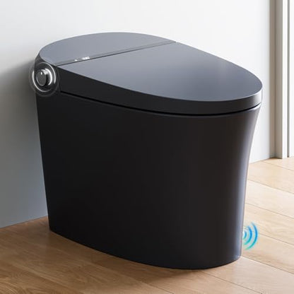 HOROW Black Smart Toilet with Pump and Bidet Built In, Bidet Toilet with Auto Dual Flush and Auto Open/Close Lid, Smart Toilet with Heated Seat, Warm Dryer, Night Light, and Digital Display - style: HR-T36