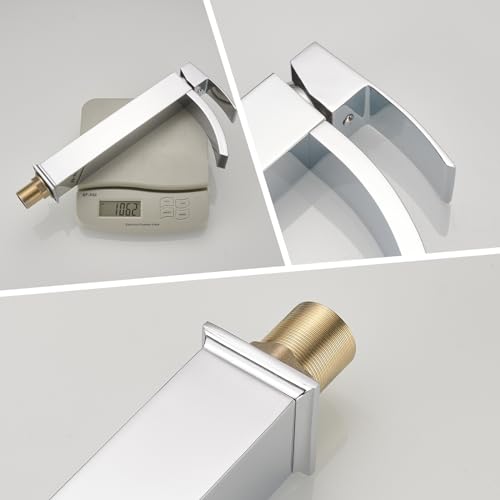 Chrome Vessel Sink Faucet, Waterfall Bathroom Faucets | Brass, Tall Spout, Single Handle 1 Hole Bathroom Faucet, Modern Basin Taps with Supply Line, Pop Up Drain, Without Overflow - color: Chrome, size: Tall