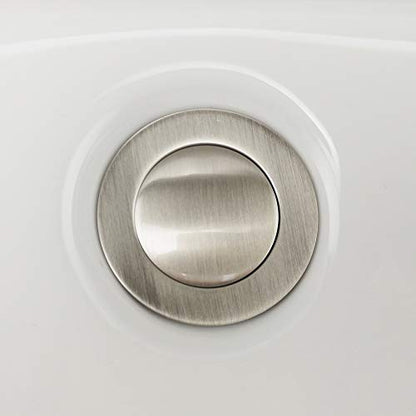 Purelux Bathroom Sink Drain Stopper Faucet Vanity Sink Pop Up Drain Assembly with Overflow, Brushed Nickel Finish - color: Brushed Nickel, style: With Overflow