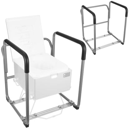 Dry Flush Toilet Safety Rails, Heavy Duty Toilet Frame | for Elderly Seniors Handicap & Disabled, Pregnant, Injury, Surgery