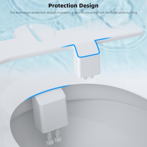 Hibbent Bidet Attachment for Toilet, Non-Electric Dual Nozzle for Frontal & Rear Wash, Adjustable Water Pressure Control, Fresh Water Bidet Toilet Seat, Self Cleaning Water Sprayer, Matte Black - color: Matte Black