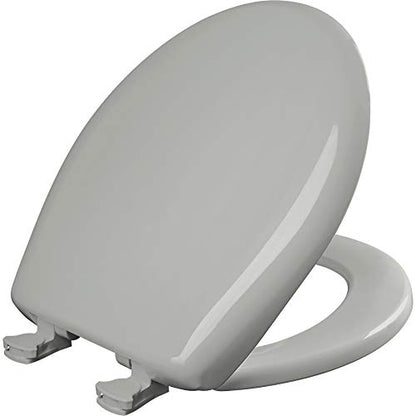 Bemis Classic Colors Slow Close Toilet Seat, Easy Clean Hinges and Durable Plastic Seat, Made in USA, Round, Ice Grey - color: Ice Gray, size: Round