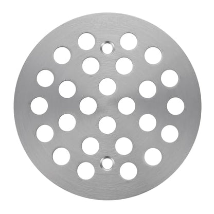 Round 4-1/4 Inch Screw-in Shower Drainer Cover Replacement 304 Stainless Steel Floor Drain Grate with Screws Brushed Nickel - color: Brushed Nickel