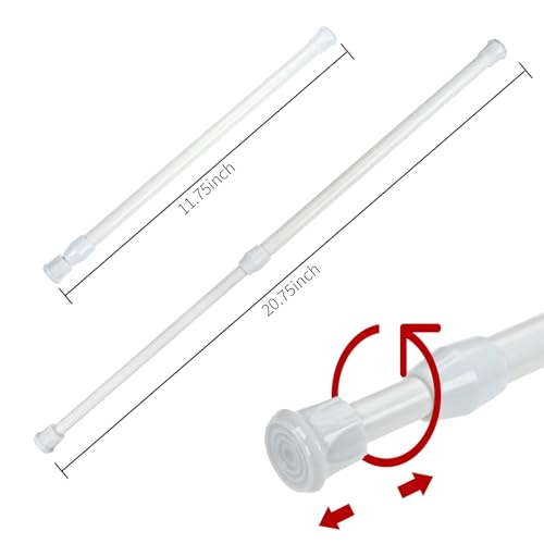 Bettli Spring Loaded Curtain Tension Rod Bit Holder Extensions 12-20 inches (White 2) - color: White 2