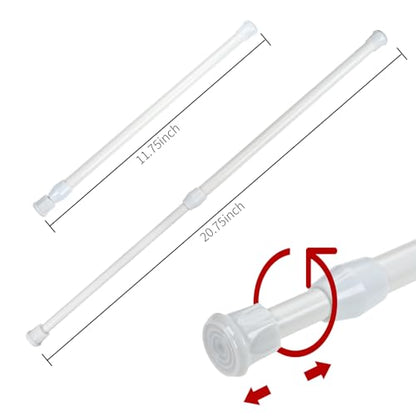 Bettli Spring Loaded Curtain Tension Rod Bit Holder Extensions 12-20 inches (White 2) - color: White 2
