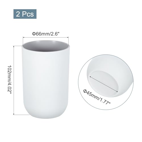 uxcell 2Pcs Plastic Drinking Cups, Double Color Unbreakable Reusable Bathroom Cup Mouthwash Cup Toothbrush Tumbler Holder, Grey - color: Gray