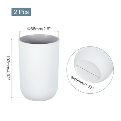 uxcell 2Pcs Plastic Drinking Cups, Double Color Unbreakable Reusable Bathroom Cup Mouthwash Cup Toothbrush Tumbler Holder, Grey - color: Gray