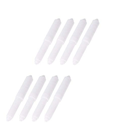 LazyMe 8 Pcs Toilet Paper Holder Roller 6" Plastic Spring Replacement Rod | Universal Toilet Paper Roller Rod, White Plastic Spring Loaded Rod for Bathroom Home
