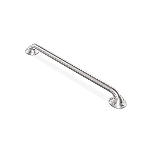 Seachrome 16 inch Finger Grip Grab Bar for Bathroom, Curl Grip, ADA Safety Grip Assist Shower Rail for Elderly and Seniors, Polished Stainless Steel - color: Polished, size: 16