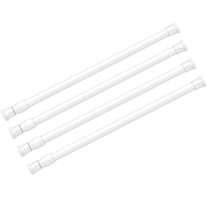Spring Tension Curtain Rods Short Tension Rod (White,12" to 19"-4Pcs) - color: White, size: 12" to 19"-4Pcs