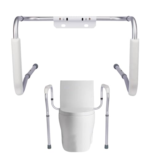 Toilet Support Frame: Non-slip Safety Rail, Aluminum Foot Bar, Portable Bath Handle | Stable Bath Aid for Elderly, Disabled, Pregnant Women