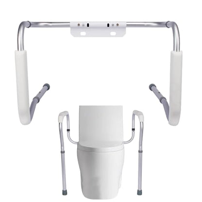 Toilet Support Frame: Non-slip Safety Rail, Aluminum Foot Bar, Portable Bath Handle | Stable Bath Aid for Elderly, Disabled, Pregnant Women