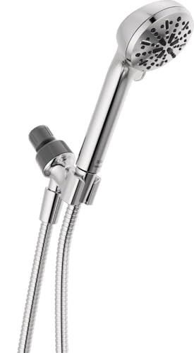 Delta Faucet 4-Spray Handheld Shower Head, Chrome Shower Head with Hose, Showerheads & Handheld Showers, Handheld Shower Heads, Detachable Shower Head, Hand Shower 2.5 GPM, Chrome 75413D - color: Chrome