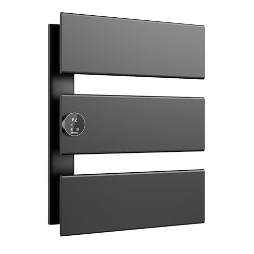 K&KALONZO Electric Towel Warmer, 18.35" W x 22.8" H Wall-Mounted Towel Heater with Built-in Timer, Waterproof Aluminum Towel Warmer for Bathroom, Support Plug-in and Hardwired, Black, K3-L-B - color: Matte Black, size: 3-Bar