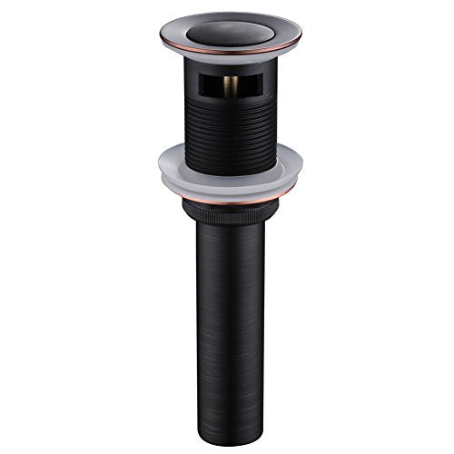 Angle Simple Bathroom Sink Drain Stopper with Overflow, Oil-Rubbed Bronze | Brass Pop Up Vanity Sink Drain Stopper, Fits Lavatory & Vanity Sink with 1.61 to 2 Inches Drain Hole - color: Oil-rubbed Bronze