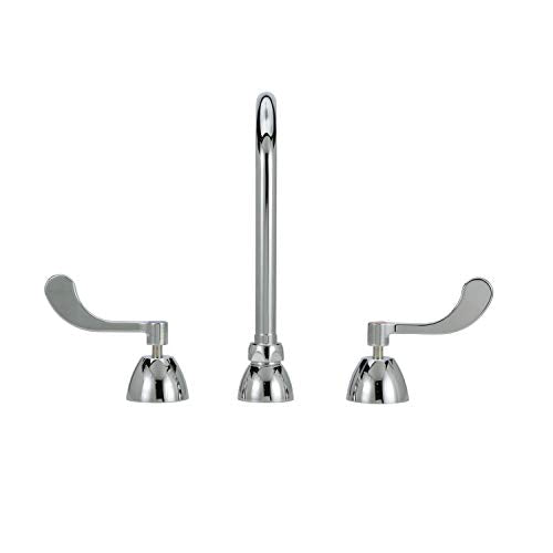 Zurn Z831B4-XL AquaSpec Widespread Gooseneck Faucet, 5 3/8" Spout, 2.2 GPM Pressure-Compensating Aerator, 4" Wrist Blade Handles, Chrome
