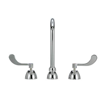 Zurn Z831B4-XL AquaSpec Widespread Gooseneck Faucet, 5 3/8" Spout, 2.2 GPM Pressure-Compensating Aerator, 4" Wrist Blade Handles, Chrome