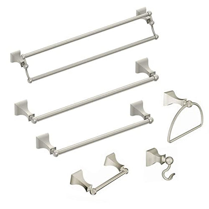 Moen DN8322BN Retreat 24-Inch Wall Mount Bathroom Double Towel Bar, Brushed Nickel