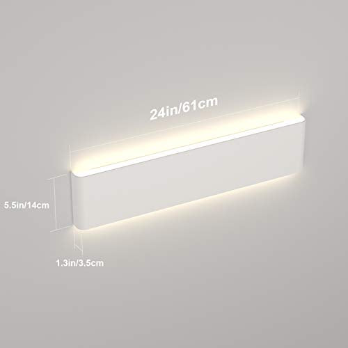 Ralbay 20W Bathroom Light Fixture 24 inch Natural White Light 4000K Vanity Light White Wall Sconce Light for Dressing Room IP44 Waterproof 2600LM - color: White-Natural White, size: 24 inch