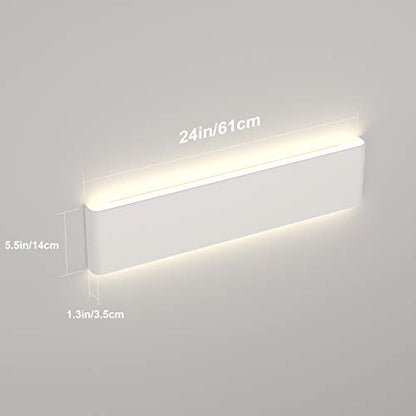 Ralbay 20W Bathroom Light Fixture 24 inch Natural White Light 4000K Vanity Light White Wall Sconce Light for Dressing Room IP44 Waterproof 2600LM - color: White-Natural White, size: 24 inch