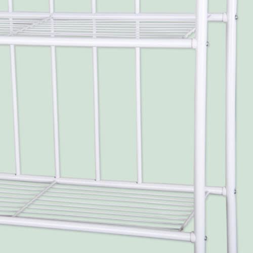 3-Tier Over The Toilet Storage Rack, Bathroom Storage Towel Rack Shelf Metal Iron Space Saver 69.7 x 25.6 x 13.4 Inches, Free Standing Metal Frame Shelf Organizer for Home Bathroom Laundry,White
