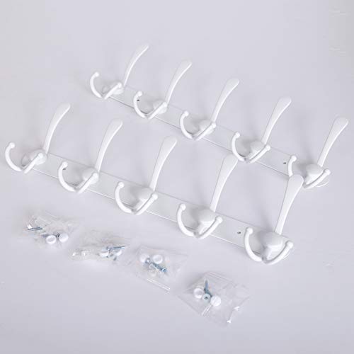WEBI Coat Rack Wall Mount,Coat Hooks Wall Mounted,Coat Hanger Wall,Hook Rack Rail,Wall Coat Rack with Hooks for Hanging Jacket,Clothes,White - color: White, size: 1 Pack