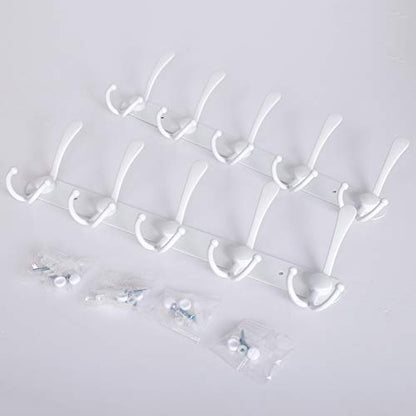 WEBI Coat Rack Wall Mount,Coat Hooks Wall Mounted,Coat Hanger Wall,Hook Rack Rail,Wall Coat Rack with Hooks for Hanging Jacket,Clothes,White - color: White, size: 1 Pack