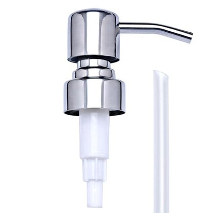 Chrome Soap Dispenser Pump Replacement - Silver 304 Rust Proof Stainless Steel Lotion Dispenser Pumps Replacement for Standard 28/400 Neck Size Regular Mouth Bottles - color: Chrome-silver, size: 1pcs