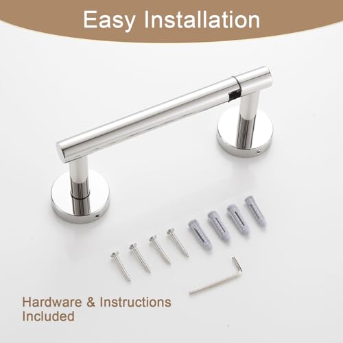 BGL Toilet Paper Holder Mirror Polish Wall Mount, Bathroom Toilet Paper Holder Brushed Nickel SUS 304 Stainless Steel, Double Post Pivoting Toilet Paper Roll Holder for Bathroom RV - color: Mirror Polish
