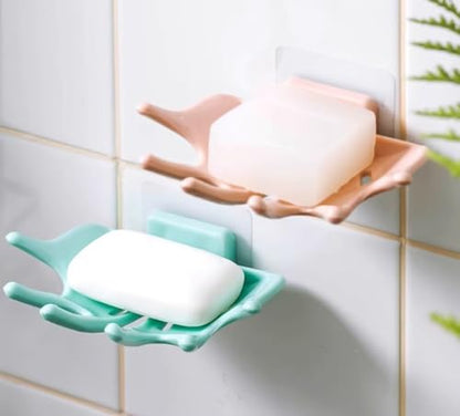 Creative Soap Holder for Shower - Wall Mounted Bathroom Soap Dish Organizer with Strong Adhesive Soap Tray for Kitchen Sink, Dish Soap Dispenser Holder,Blue - color: A-blue