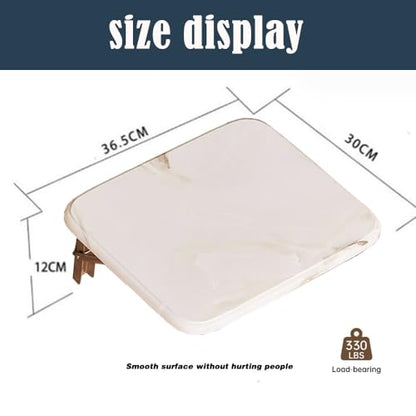 Folding Wall-Mounted Shoe Changing Stool, High-End Entrance Hall Foyer Chair, Invisible Bathroom Folding Stool (White) - color: White