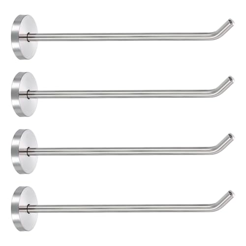 uxcell 4Pcs 8 Inch Coat Hooks, Stainless Steel Long Nose Wall Mount Hook, Robe Towel Hangers with Screws for Livingroom Bathroom Closets and Wardrobe, Silver Tone - color: Silver Tone, size: 8 Inch