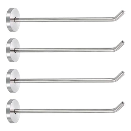 uxcell 4Pcs 8 Inch Coat Hooks, Stainless Steel Long Nose Wall Mount Hook, Robe Towel Hangers with Screws for Livingroom Bathroom Closets and Wardrobe, Silver Tone - color: Silver Tone, size: 8 Inch