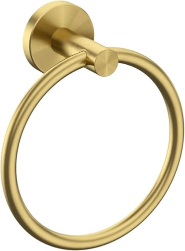 Brushed Gold Towel Ring | Hand Towel Holder for Bathroom Wall Mounted, Durable 304 Stainless Steel, Modern Style - color: Brushed Light Gold