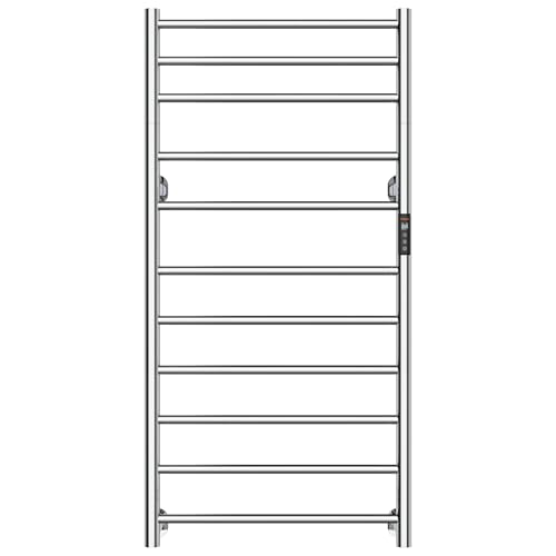 Heated Towel Rack Foldable Smart Dual-Zone App No-Drill Chrome CA3 - color: Chrome, size: Pro-11Bar H43.31 x W21.65