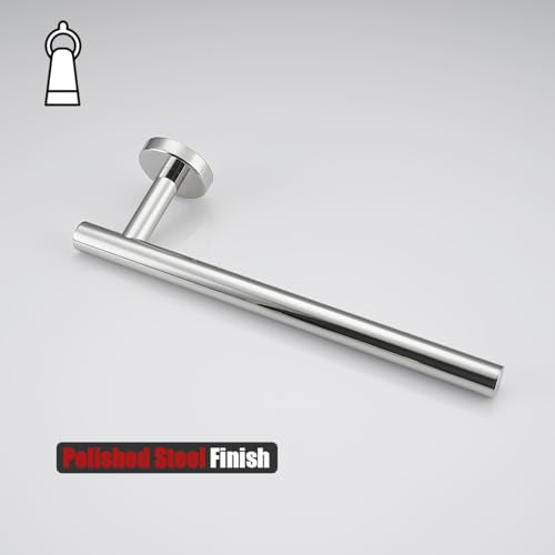 JQK Hand Towel Holder Towel Ring Chrome, 10 Inch Thicken 0.8mm 304 Stainless Steel Bathroom Hand Towel Bar, 9 Inch Useable Length Wall Mount Towel Rack Hanger, Polished Steel, THH110L9-CH - color: Polished Steel