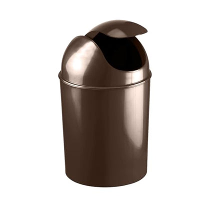 Umbra 1.25 Gallon Mini Waste Can with Removable Swing-Top Lid - Small Garbage Bin for Kitchen, Bathroom, Bedroom, Office - Compact Trash Can Fit Under Tables & Counters - Bronze - color: Bronze