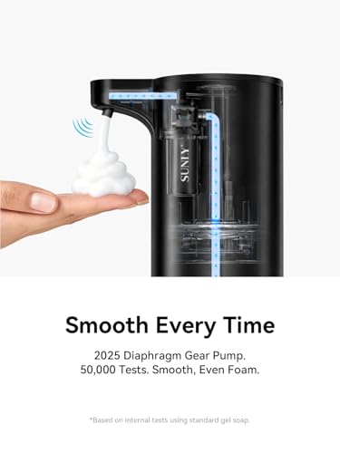 Automatic Foam Soap Dispenser, 0.2s Fast Sensor, USB-C Rechargeable, Smudge-Resistant Stainless Steel, Touchless Liquid & Foaming Soap Dispenser for Bathroom, Kitchen, Hotel, Black - color: Black