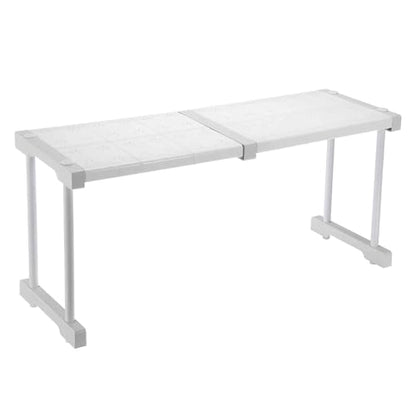 HARFINGTON Expandable Cabinet Tension Shelf 18.5" to 26.77" Adjustable Cabinet Organizer 32" x 9.45" Flower Pattern Table Storage Rack for Wardrobe Cupboard Kitchen Bedroom - size: 47cm to 68cm
