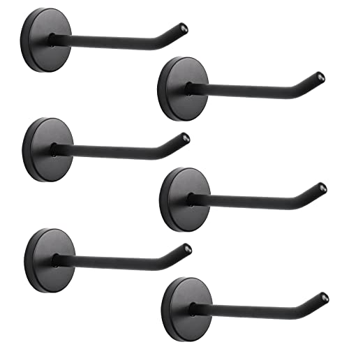 NearMoon Coat Hooks, Wall Mount Hooks for Hanging Hat Hurse Robe, 304 Stainless Steel Heavy Duty Towel Hangers for Bathroom Livingroom Hotel Kitchen Garage, 6 Pack (4 Inch, Matte Black) - color: Matte Black, size: 4 Inch (Wall)