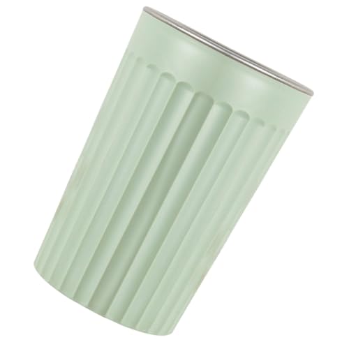 PRETYZOOM Stainless Steel Toothbrush Holder Cup 350ml Green Mouthwash Rinse Cup Sturdy Bathroom Storage Container for Home Office School