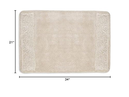 Zahari Home Rose Vine Bathroom Rug Luxury Bath Rug Washable Beautiful Shower Mat Unique Design Stylish Beige Bath Bath Rug Shower Tub Decor - color: Rose Vine, style: Bath Rug